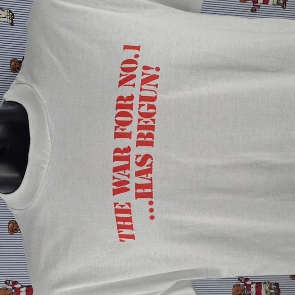 Vintage Primerica Finical promo double-sided graphics XL white & blue t-shirt - Picture 1 of 7